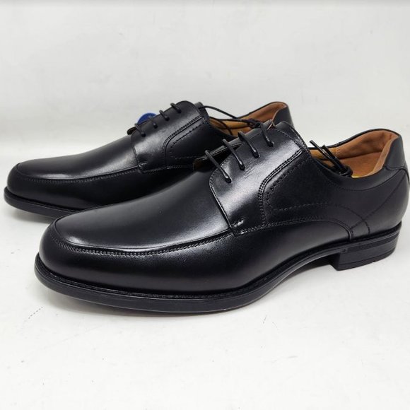 Men\'s 13 Florsheim Midtown moc toe black leather oxford shoes 12136